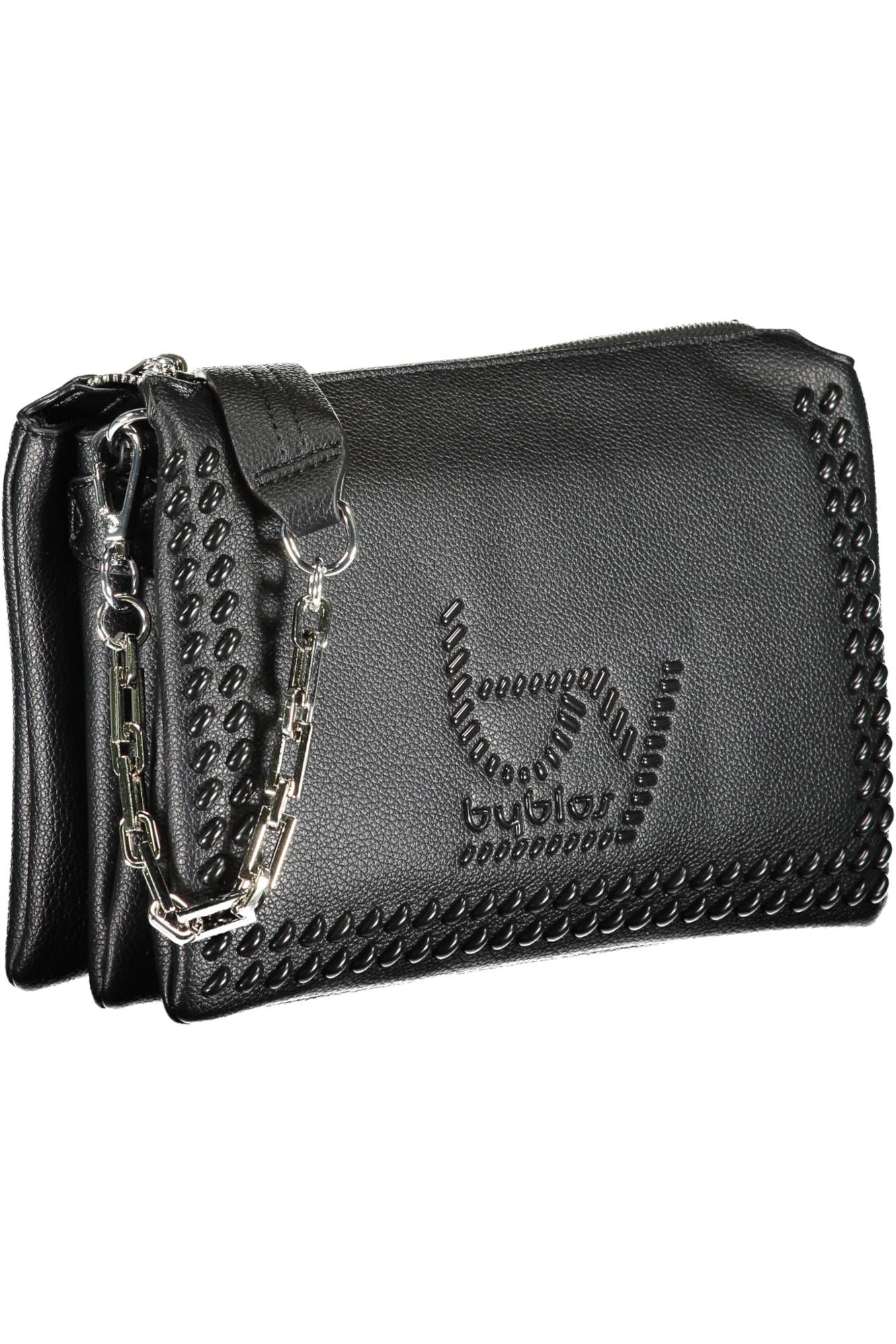 Byblos Elegant Chain-Handle Black Shoulder Bag