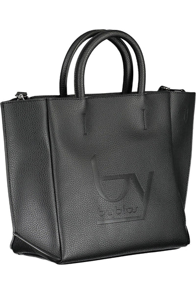 Byblos Elegant Black Handbag with Chic Print