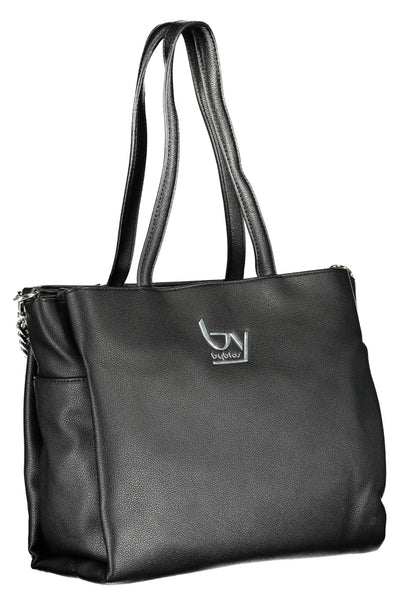 Byblos Elegant Black Chain-Strap Handbag