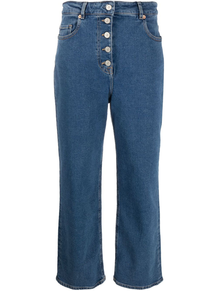 PAUL SMITH cropped wide-leg jeans-0