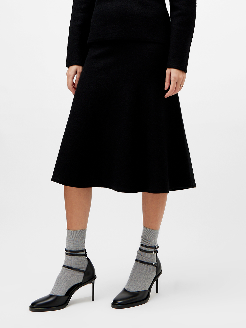 Jamina semi-gloss clafskin leather sandals-1