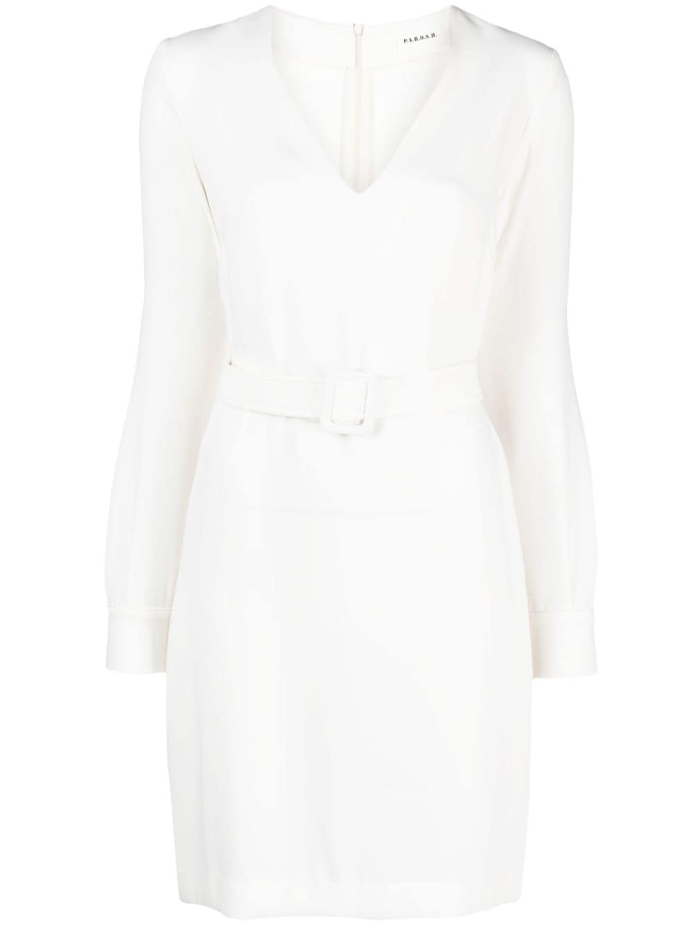 PAROSH belted V-neck minidress-0