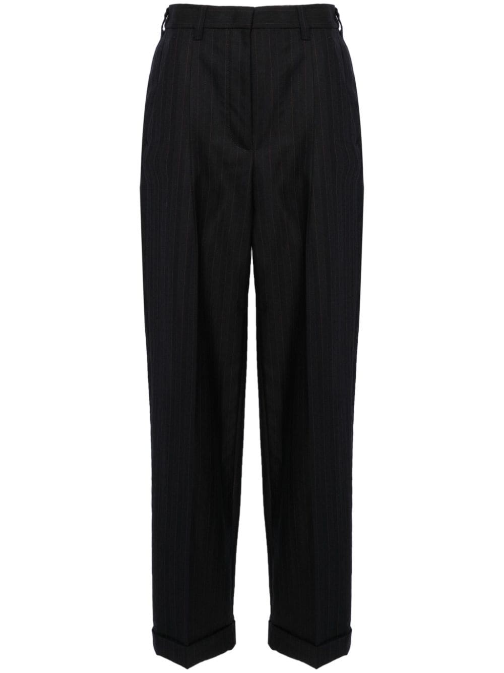 high-waisted pinstripe tailored trousers-0