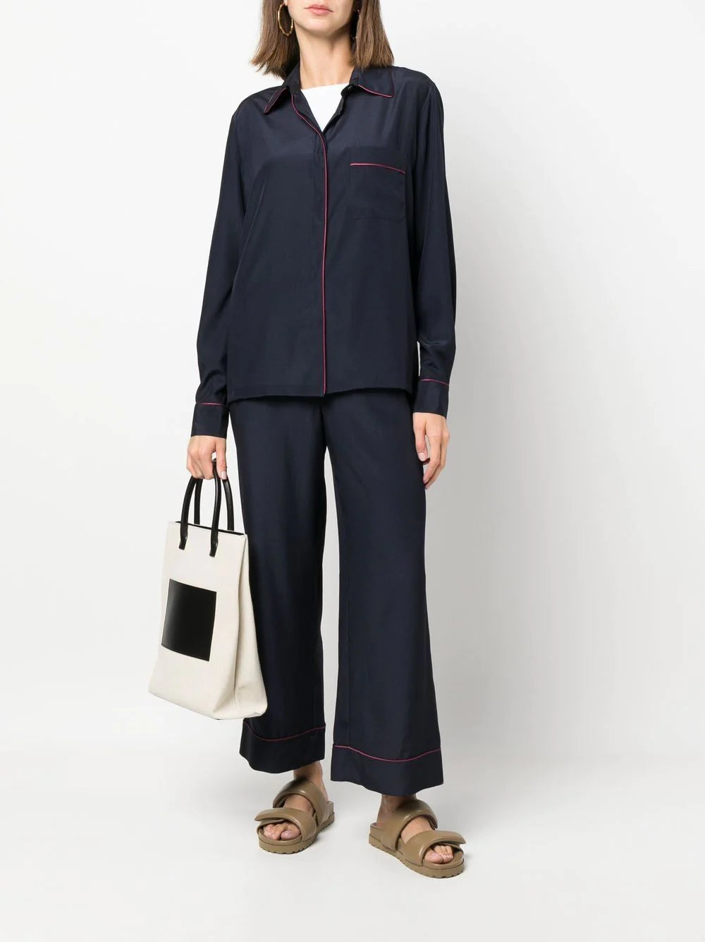 PAROSH seam-detail button-up shirt-1