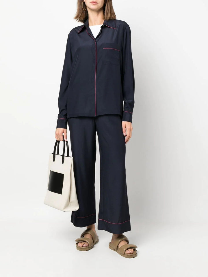 PAROSH seam-detail button-up shirt-1