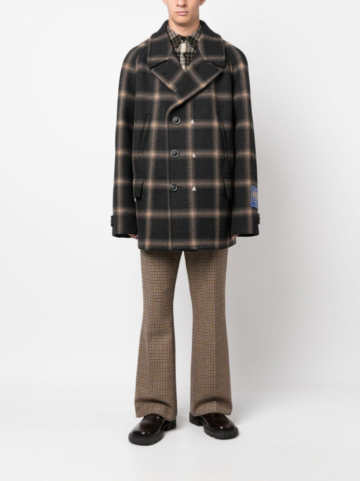 MAISON MARGIELA check-pattern wool coat-1
