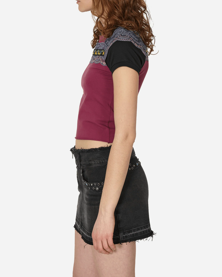 Cotton jersey raglan t-shirt with lace-7