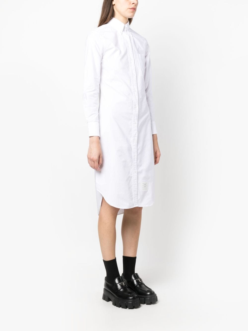 logo-patch cotton shirtdress-2