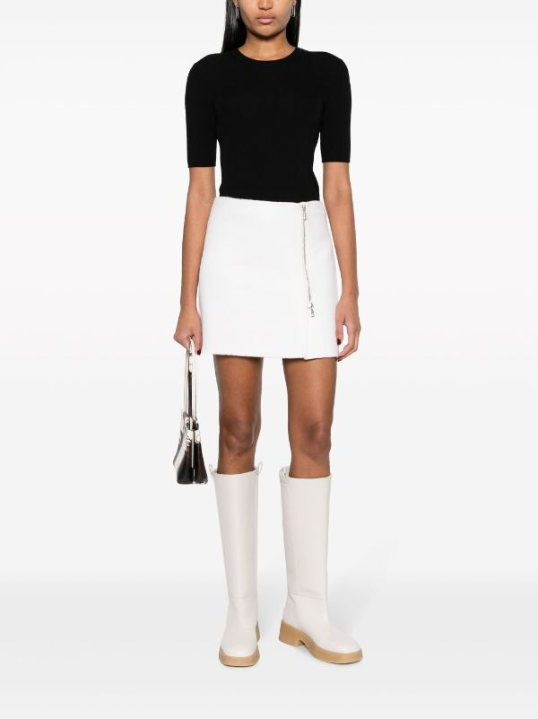 PAROSH ribbed-knit wool T-shirt-2