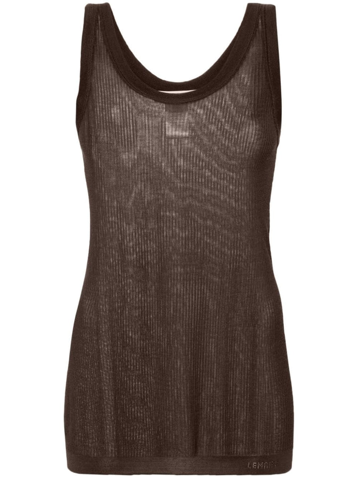 fine-ribbed seamless tank top-0