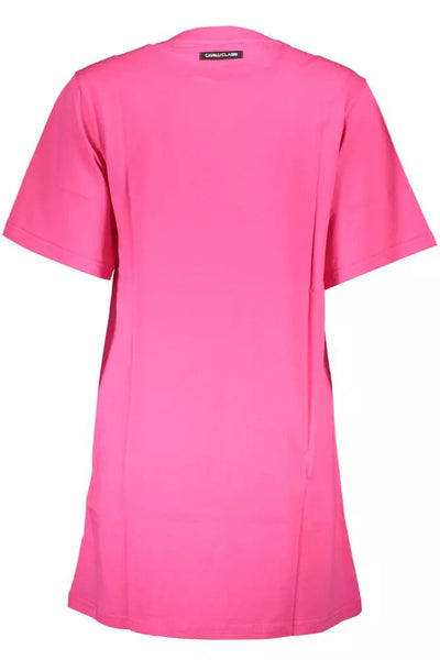 Cavalli Class Pink Cotton Dress
