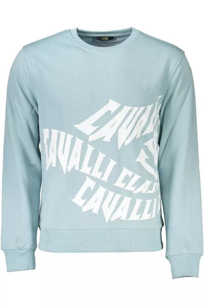 Cavalli Class Light Blue Cotton Sweater