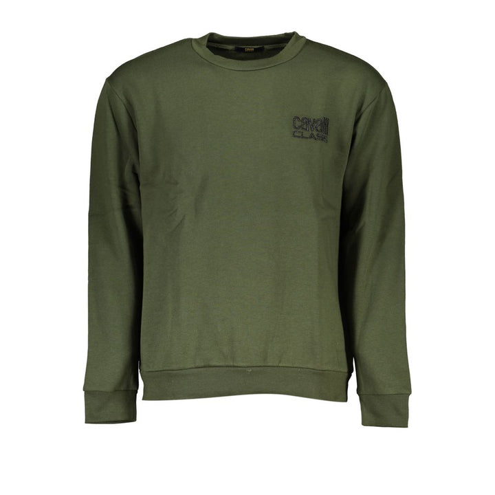 Cavalli Class Green Cotton Sweater
