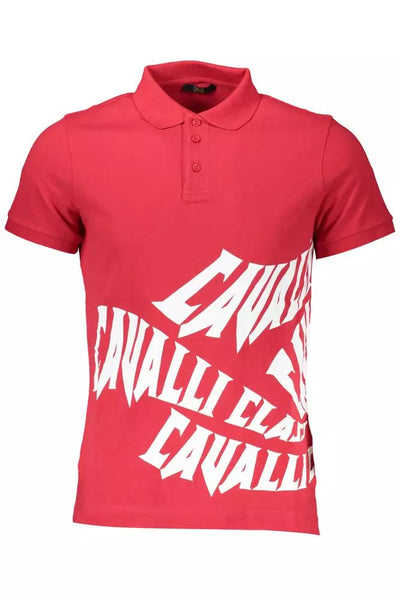 Cavalli Class Pink Cotton Polo Shirt