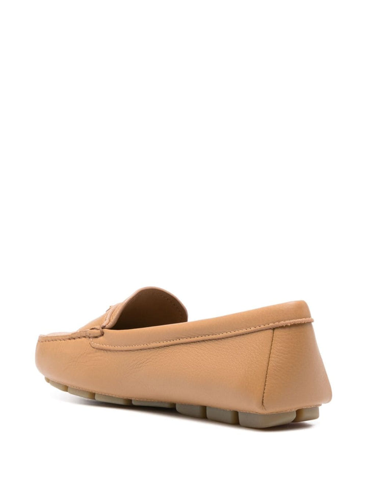 triangle-logo leather loafers-4