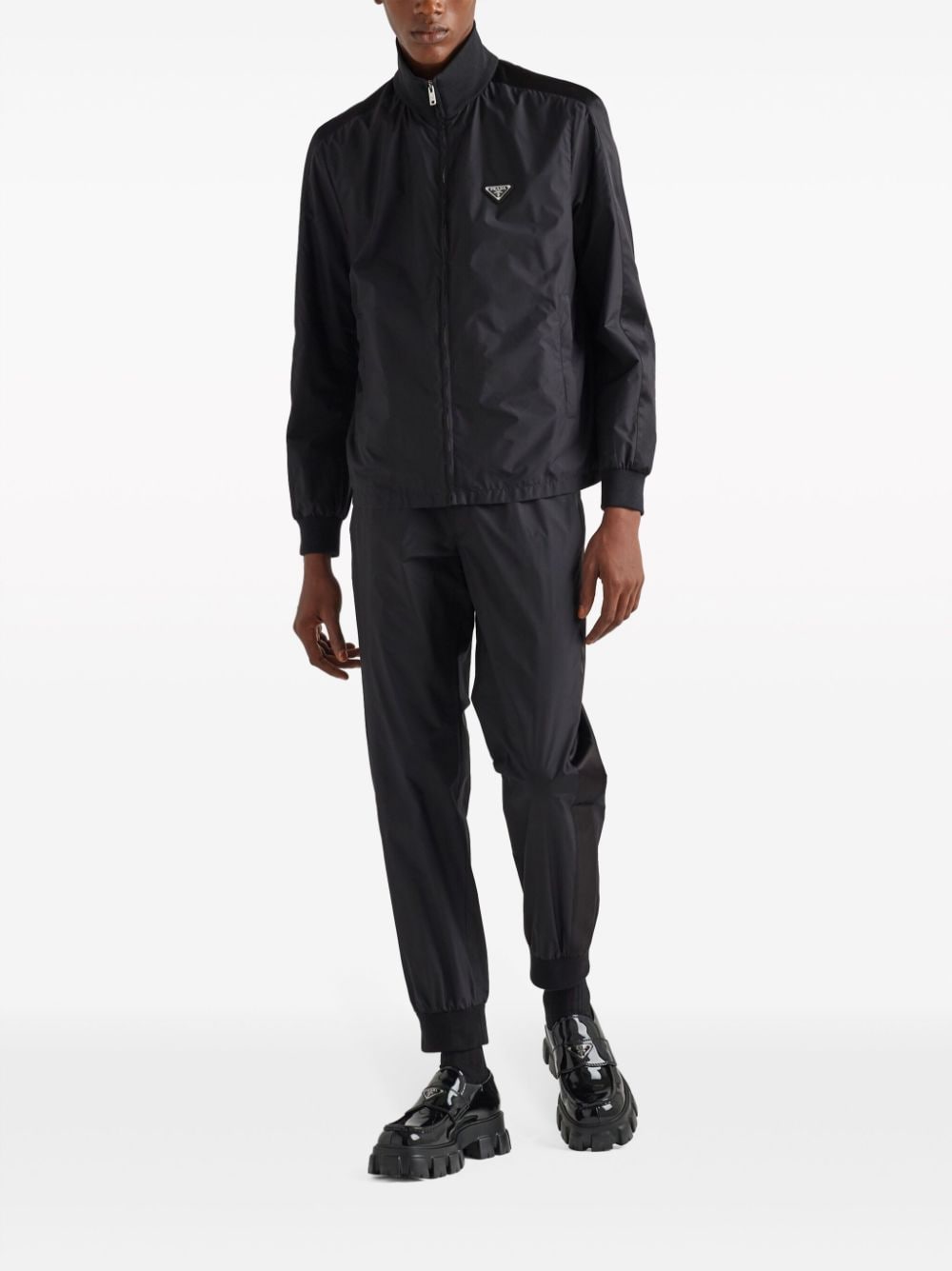 triangle-logo silk jacket-1