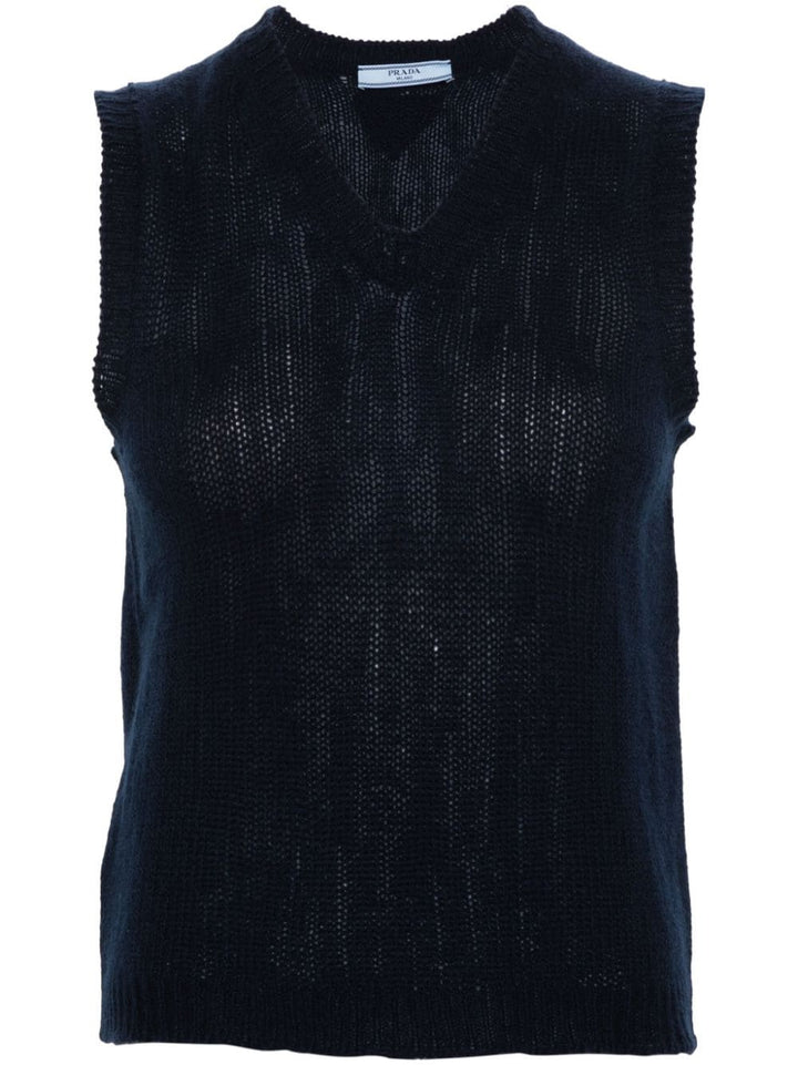 V-neck cashmere vest-0