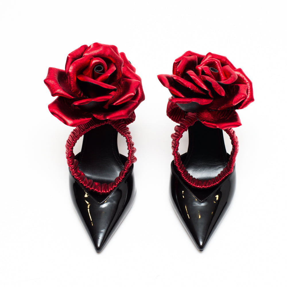 SAINT LAURENT pointed flower pumps-3
