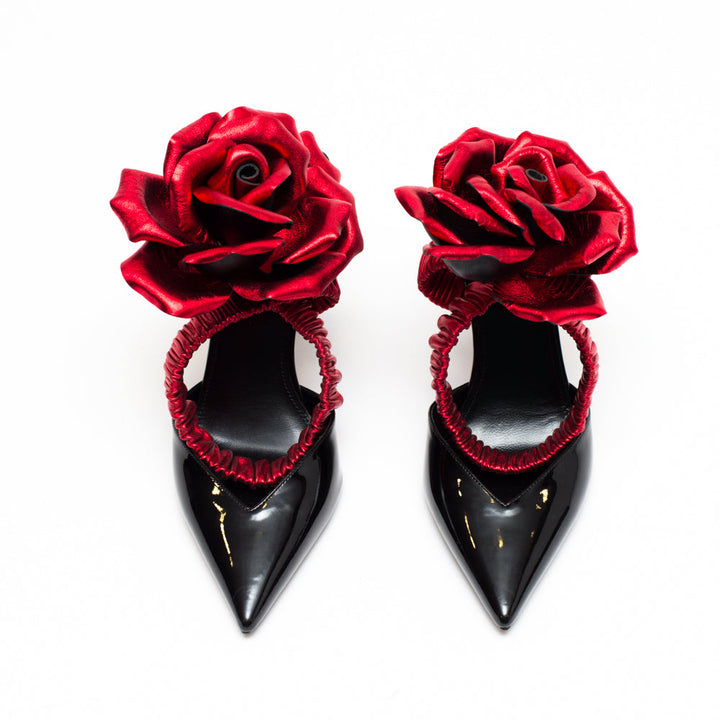 SAINT LAURENT pointed flower pumps-3