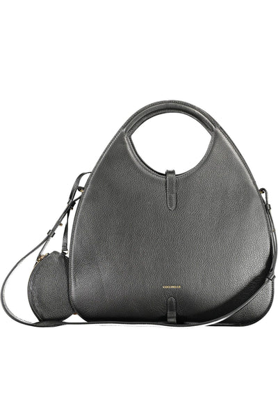 Coccinelle Elegant Black Leather Handbag with Removable Strap