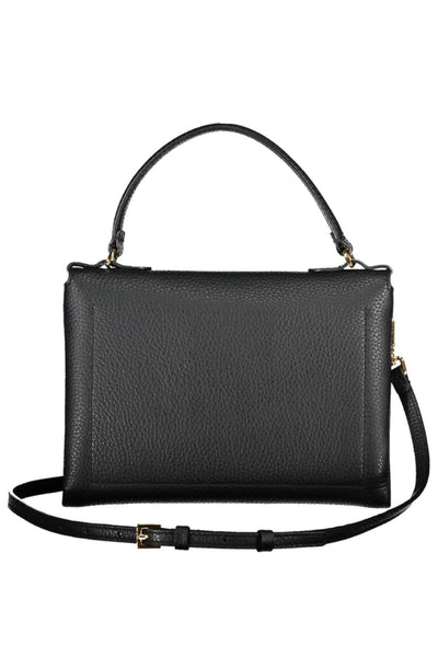 Coccinelle Chic Black Leather Handbag with Twist Lock