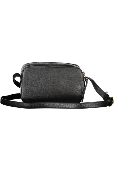 Coccinelle Elegant Black Leather Shoulder Bag with Logo