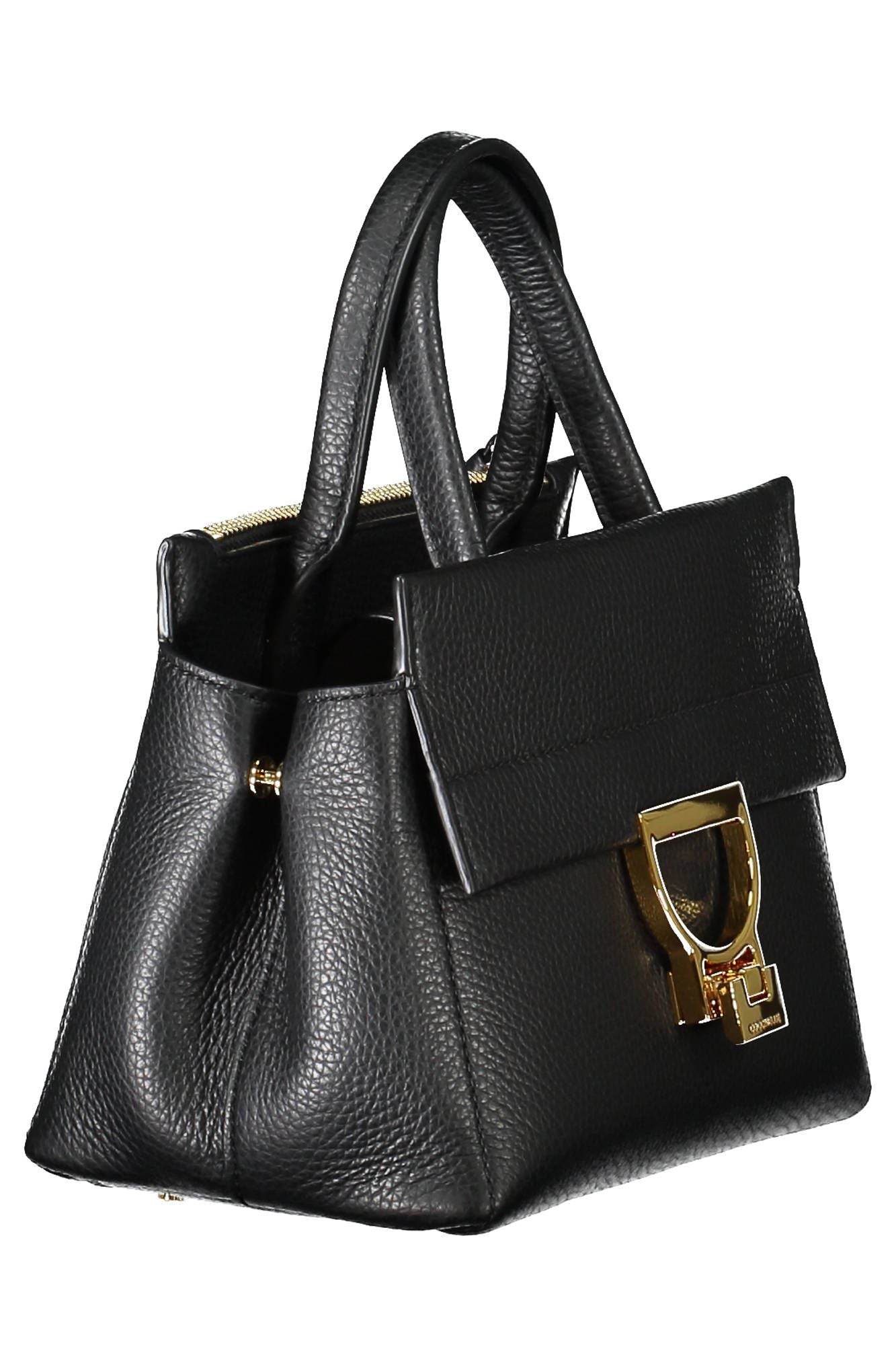 Coccinelle Chic Black Leather Handbag with Versatile Straps