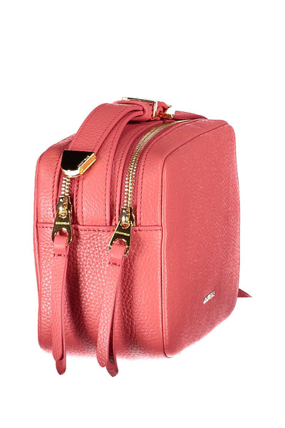 Coccinelle Elegant Pink Leather Shoulder Bag with Logo