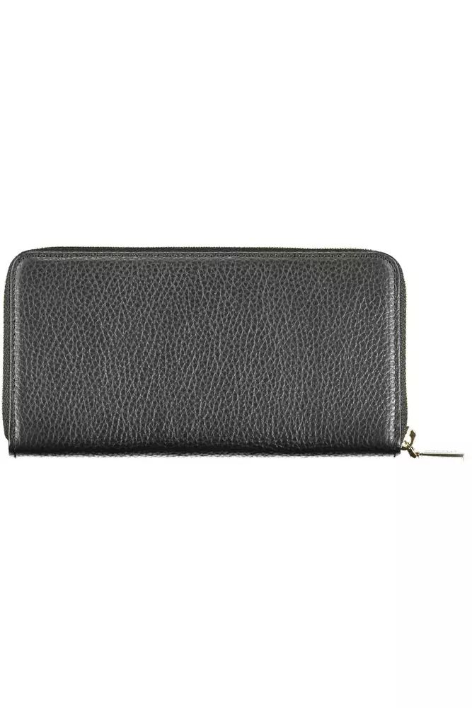 Coccinelle Elegant Black Leather Wallet with Multiple Compartments