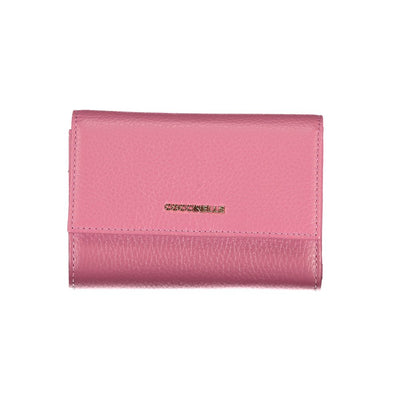 Coccinelle Elegant Pink Leather Wallet with Multiple Compartments