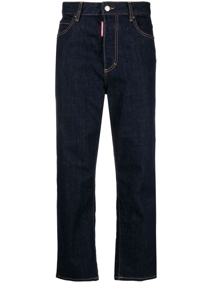 logo-patch straight-leg jeans-0