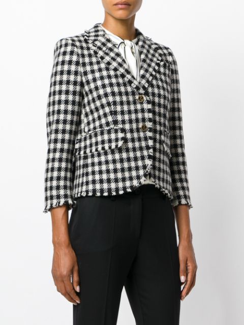 THOM BROWNE jacket check black white-1