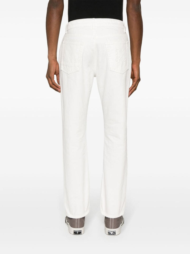 logo-embossed straight jeans-3