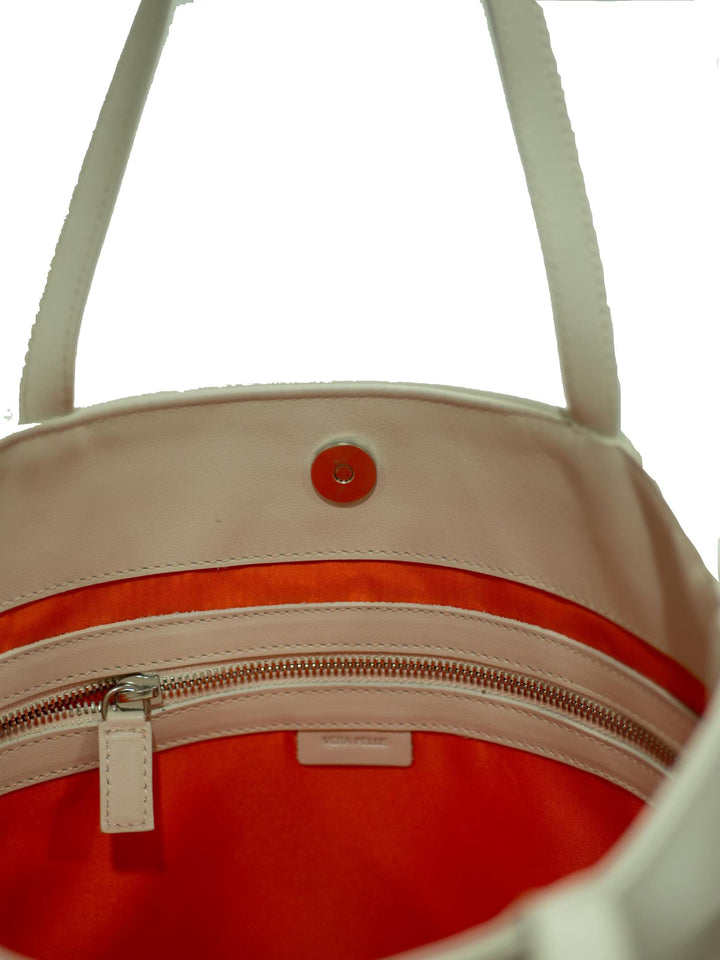 LA ROSE leather tote bag ivory-14