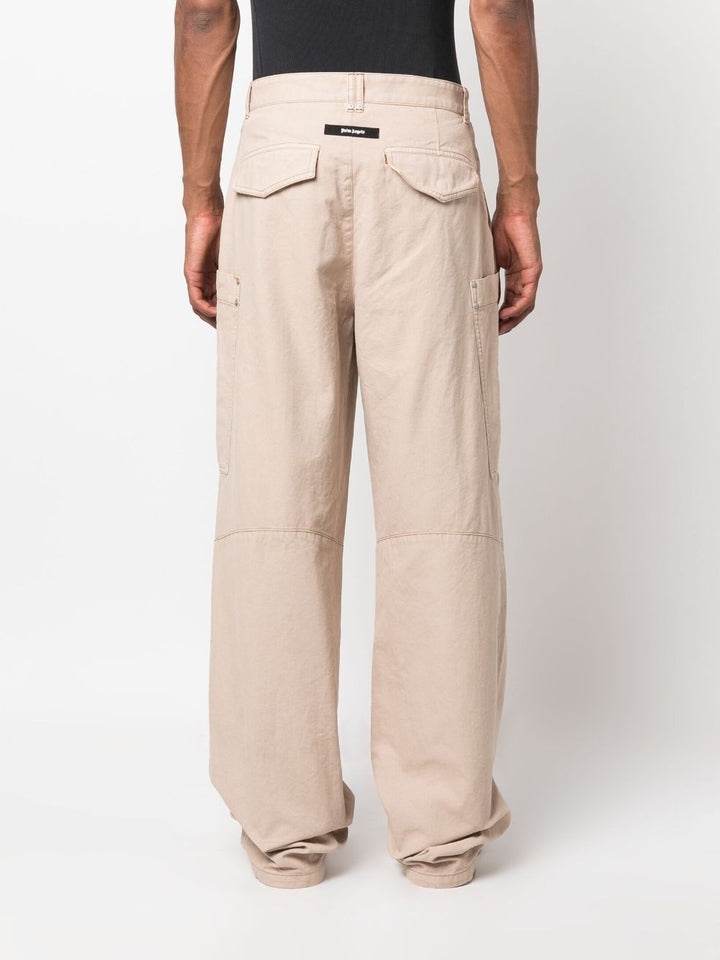 PALM ANGELS wide-leg cotton cargo trousers-2