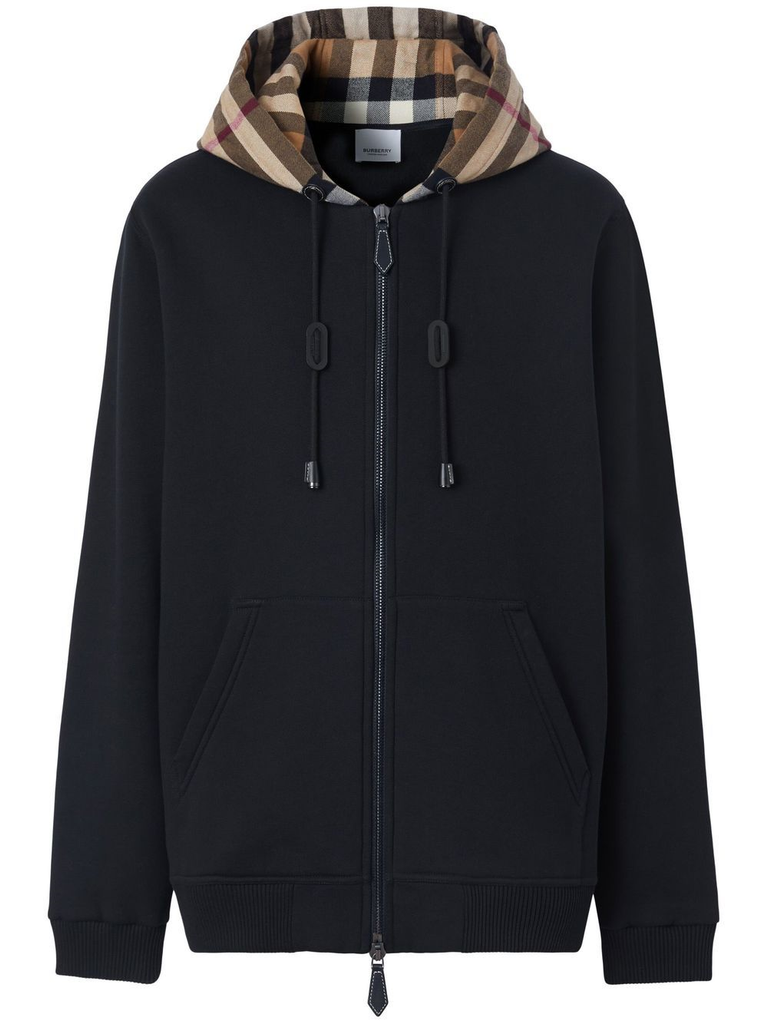 check-pattern zip-up hoodie – SEYMAYKA