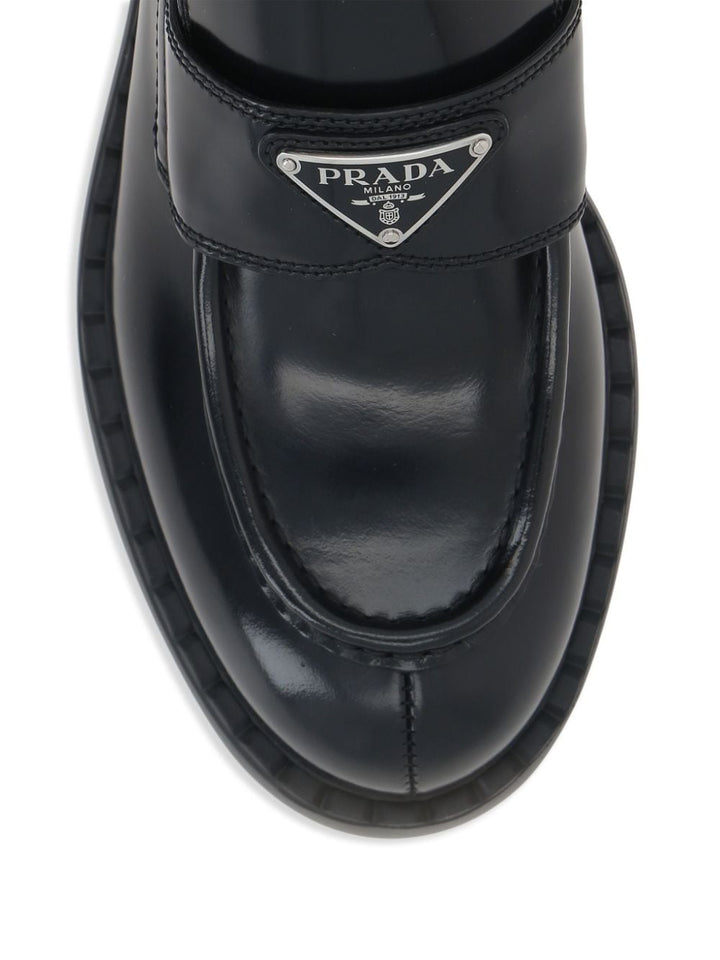 brushed leather loafers-3