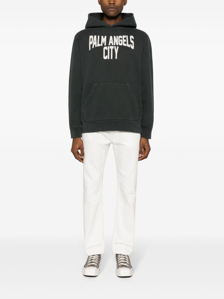 logo-embossed straight jeans-1