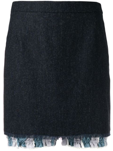 THOM BROWNE layered mini skirt-0