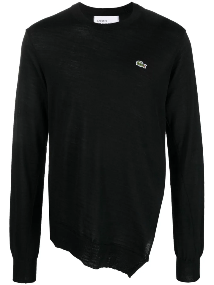 x Lacoste logo-patch wool jumper-0