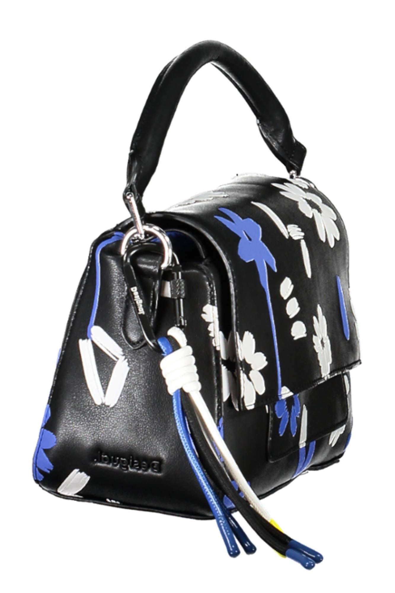 Desigual Chic Black Polyurethane Handbag with Contrasting Details