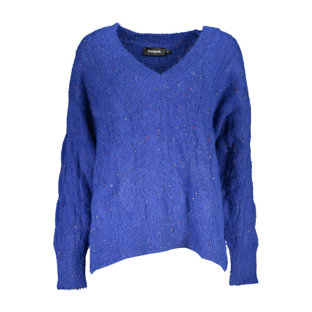 Desigual Vibrant V-Neck Sweater with Contrasting Details