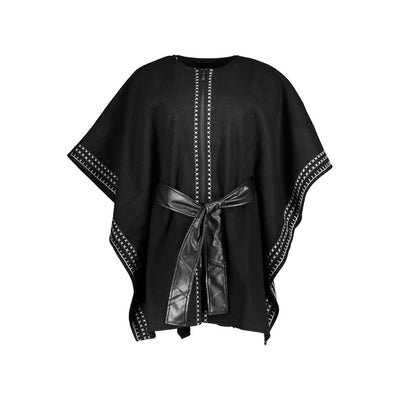 Desigual Chic Crew Neck Poncho with Contrast Details