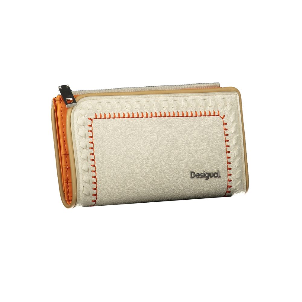 Desigual Chic Dual-Compartment White Wallet