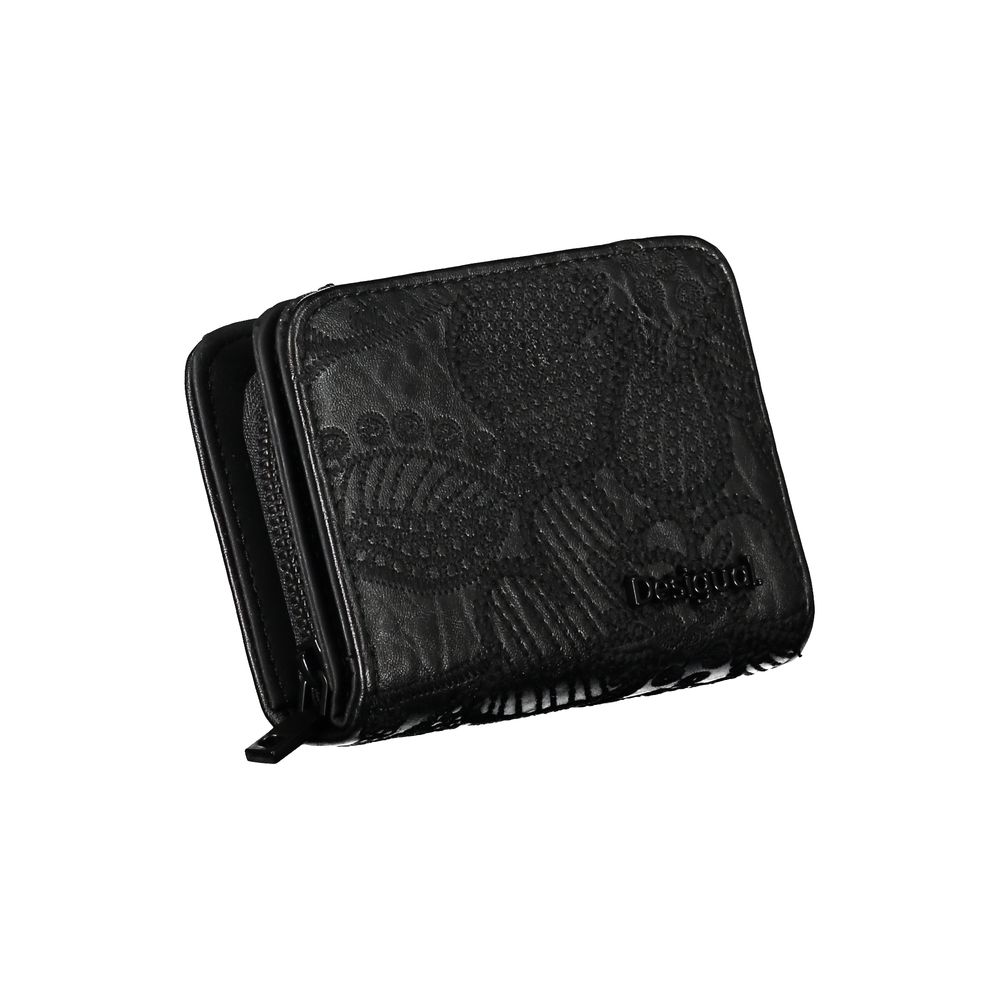 Desigual Elegant Black Wallet with Secure Compartments