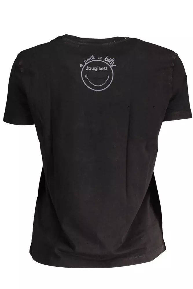 Desigual Black Cotton Tops & T-Shirt
