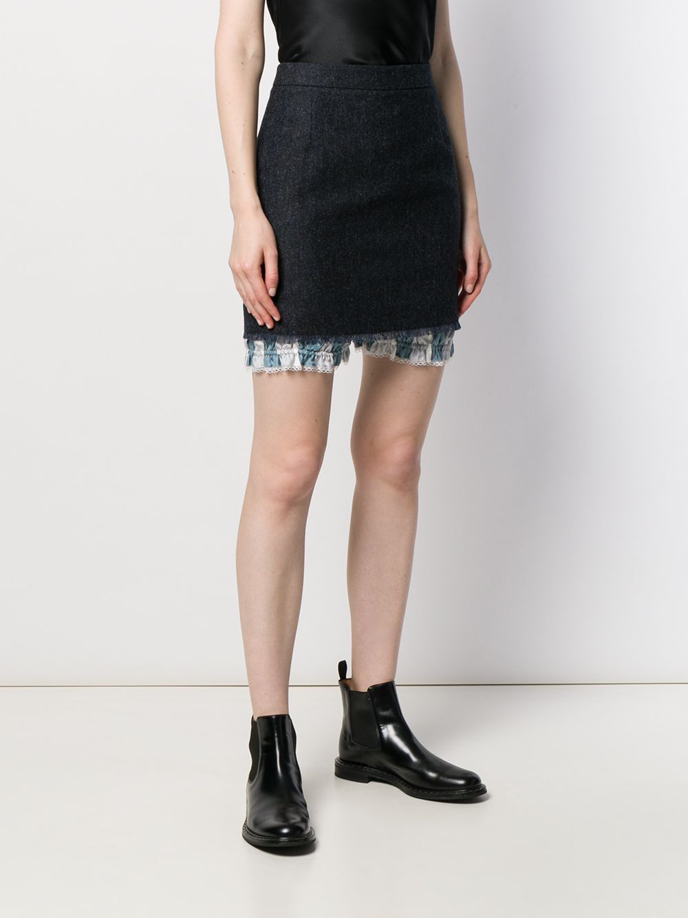 THOM BROWNE layered mini skirt-2