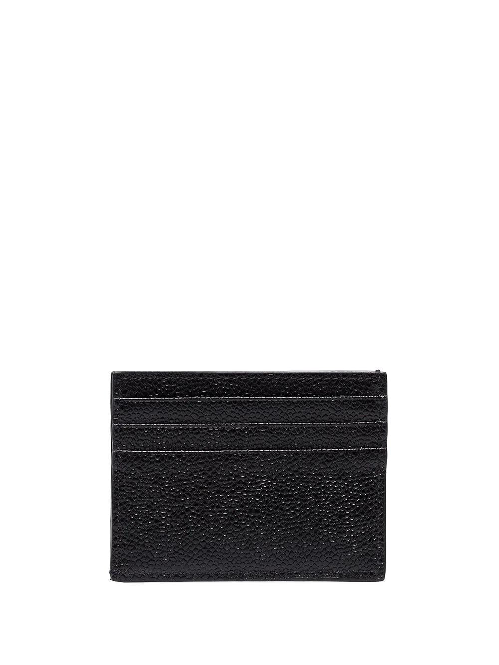 SINGLE CARD HOLDER W/NOTE COMPARTMENT IN PEBBLE GRAIN LEATHER-1