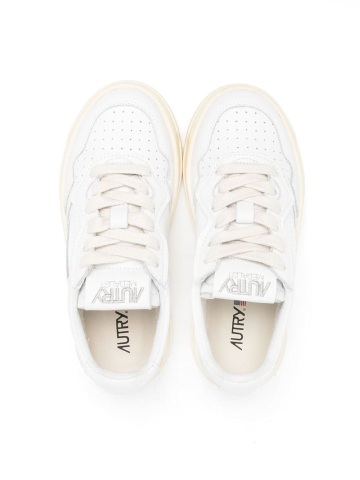 logo-patch leather sneakers-4