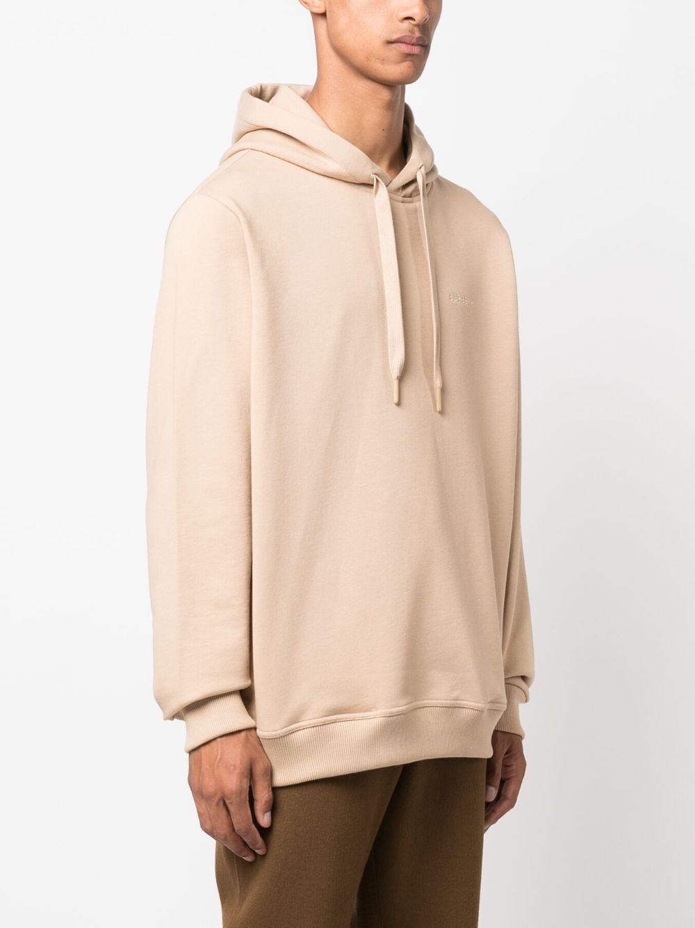 BURBERRY logo-embroidered cotton hoodie-3